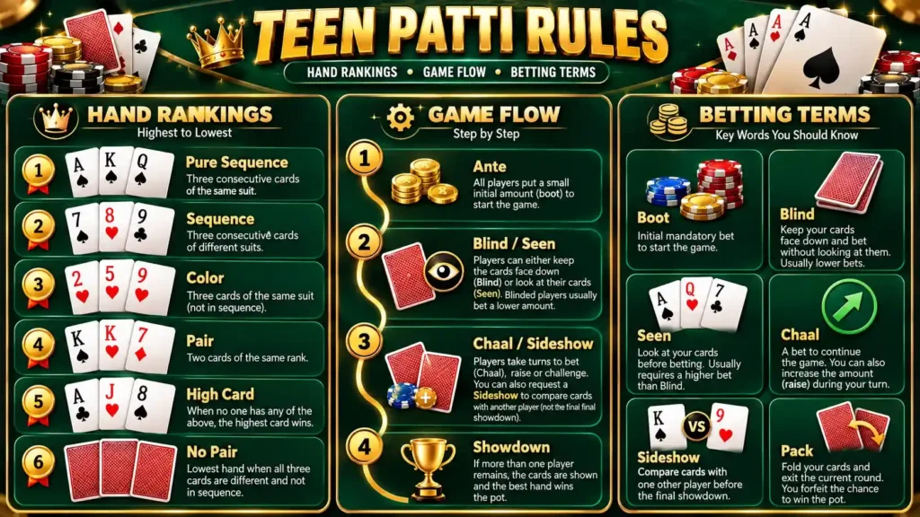Teen Patti Card Rankings: Which Hand Wins?